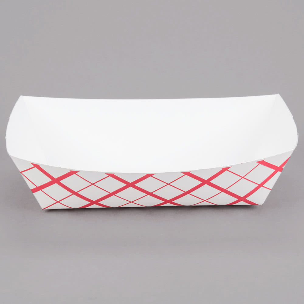 R3 SOUTHERN CHAMPION 5LB PAPER FOOD TRAY, RED PLAID,