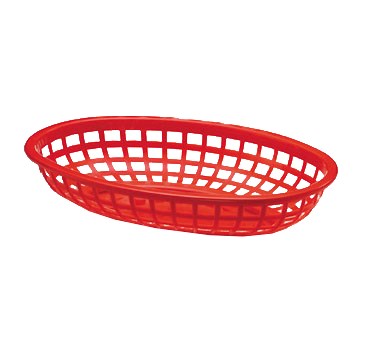 TABLECRAFT 9-3/8&quot; x 6&quot; x 1-7/8&quot; OVAL BASKET, RED