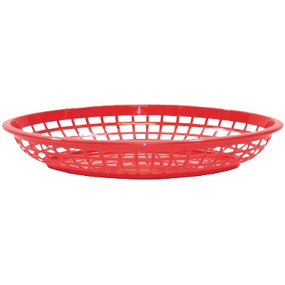 TABLECRAFT 11-3/4&quot; x 8-7/8&quot; x 1-7/8&quot; JUMBO OVAL BASKET, RED
