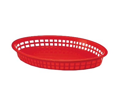 TABLECRAFT 12-3/4&quot; x 9-1/2&quot; x 1-1/2&quot; TEXAS OVAL BASKET, RED