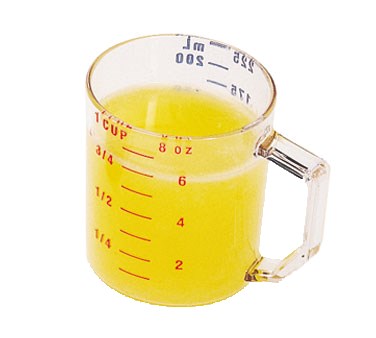 CAMBRO 1 CUP MEASURING CUP,
CLEAR