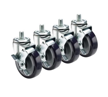 KROWNE THREADED STEM CASTERS WITH BRAKE FOR GARLAND, 5&quot;