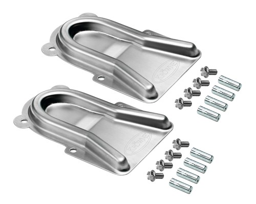 KROWNE S/S CASTER POSITIONING 
SET, INCLUDES (2) S/S 
CHOCKS,(8) HEX SCREWS &amp; (8) 
DROP-IN ANCHORS