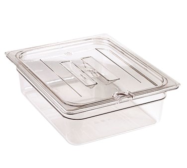 CAMBRO 1/3 SIZE COVER NOTCHED WITH HANDLE, CLEAR
