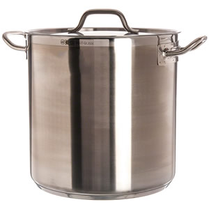 VOLLRATH 27 QT STOCK POT WITH
COVER, S/S