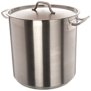VOLLRATH 38 QT STOCK POT WITH COVER, S/S