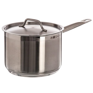 VOLLRATH 4 QT SAUCE PAN WITH COVER, S/S