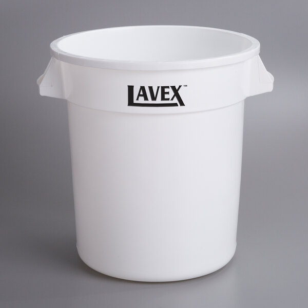 LAVEX ROUND TRASH CAN, 10 GALLON, WHITE