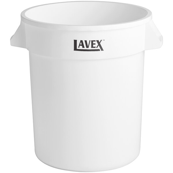 LAVEX ROUND TRASH CAN, 20 GALLON WHITE