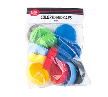 TABLECRAFT 53MM END CAPS, 12  PC, ASSORTED COLORS