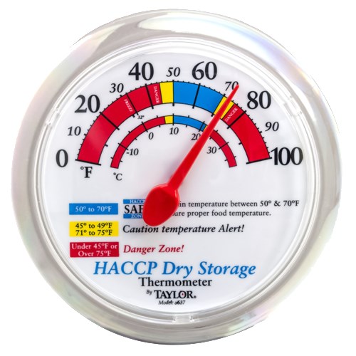 TAYLOR 6&quot; PREP/DRY STORAGE 
THERMOMETER, 0 to 100F