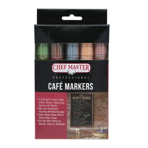 CHEF MASTER CAFE MARKERS, 5 PK