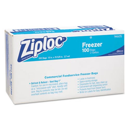 ZIPLOCK FREEZER 2 
GALLON SIZE SEALABLE PLASTIC 
BAG 100/CS