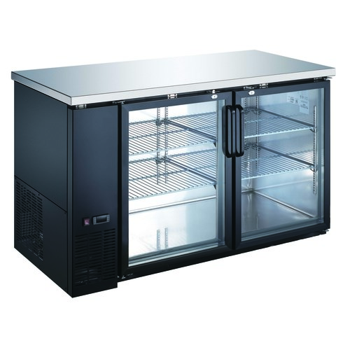 FALCON 49&quot; WIDE BACK BAR 
REFRIGERATOR, HINGED GLASS 
DOORS