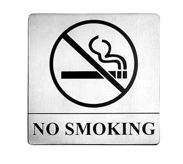 TABLECRAFT 5&quot; X 5&quot; S/S SIGN, NO SMOKING