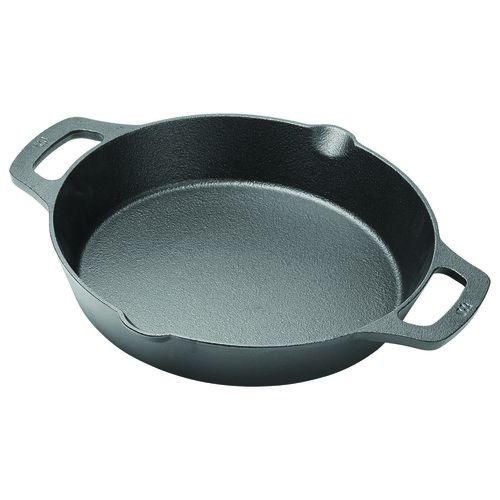 WINCO FIREIRON 10&quot; INDUCTION
SKILLET, ROUND, DUAL LOOP 
HANDLE, PRE-SEASONED CAST IRON