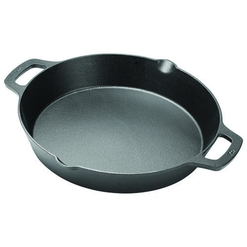 WINCO FIREIRON 12&quot; INDUCTION
SKILLET, ROUND, DUAL LOOP 
HANDLE, PRE-SEASONED CAST IRON