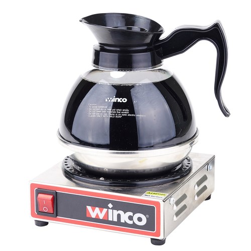 WINCO SINGLE BURNER COFFEE WARMER, ELECTRIC, 100W