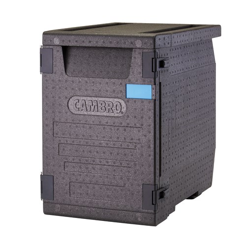 CAMBRO CAM GOBOX INSULATED 
FOOD PAN CARRIER, FRONT LOAD, 
HOLDS 4 FULL OR 8 1/2 SIZE 
FOOD PANS UP TO 4&quot; DEEP