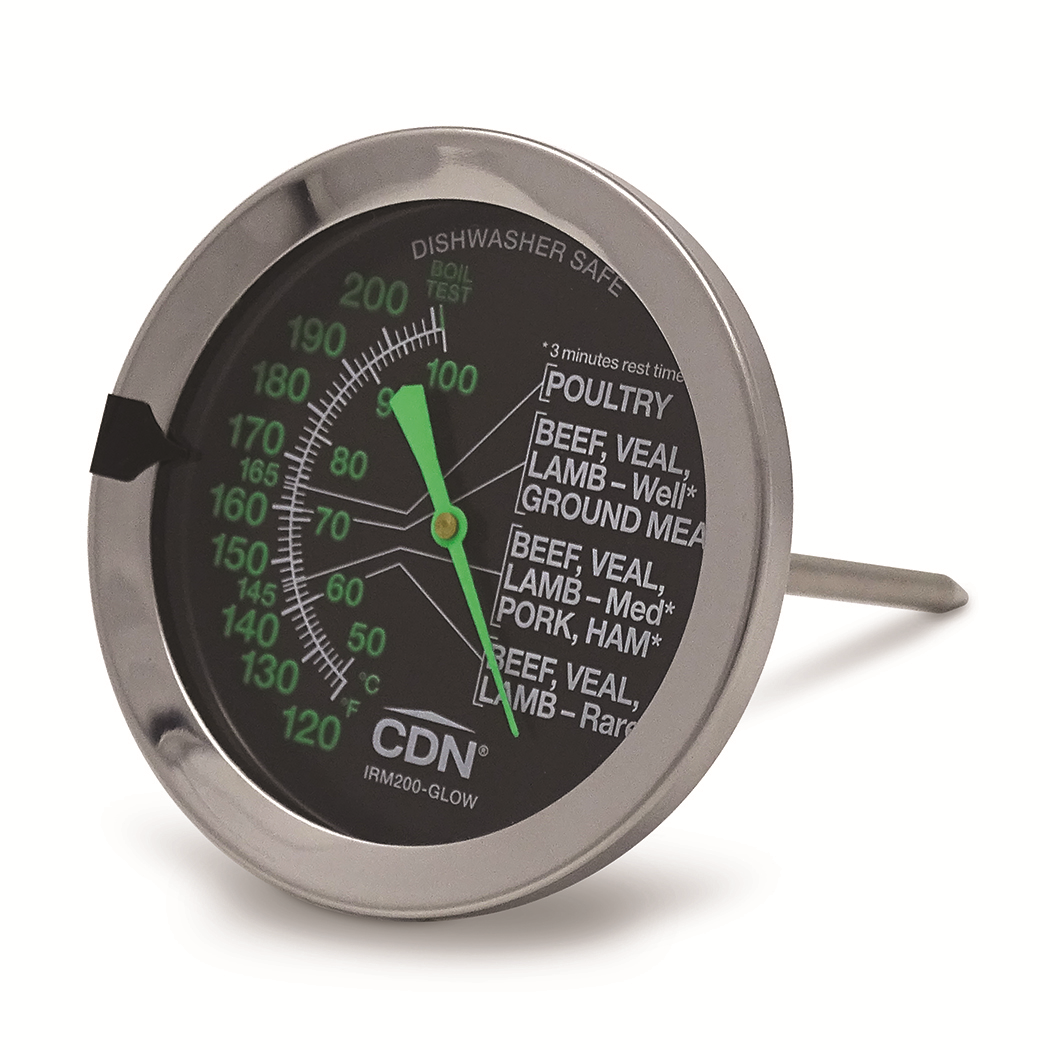 CDN MEAT THERMOMETER 120 TO 
200, GLOW