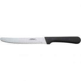 WINCO 5&quot; STEAK KNIFE, ROUNDED
TIP, BLACK HANDLE