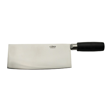 WINCO 8&quot; X 3.5&quot; CHINESE 
CLEAVER, POM HANDLE 
