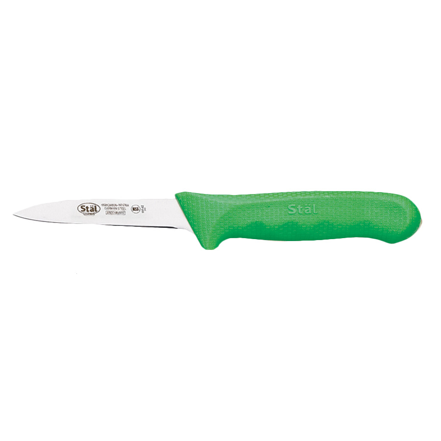 WINCO STAL 3.25&quot; PARING KNIFE,  GREEN, 2 PC