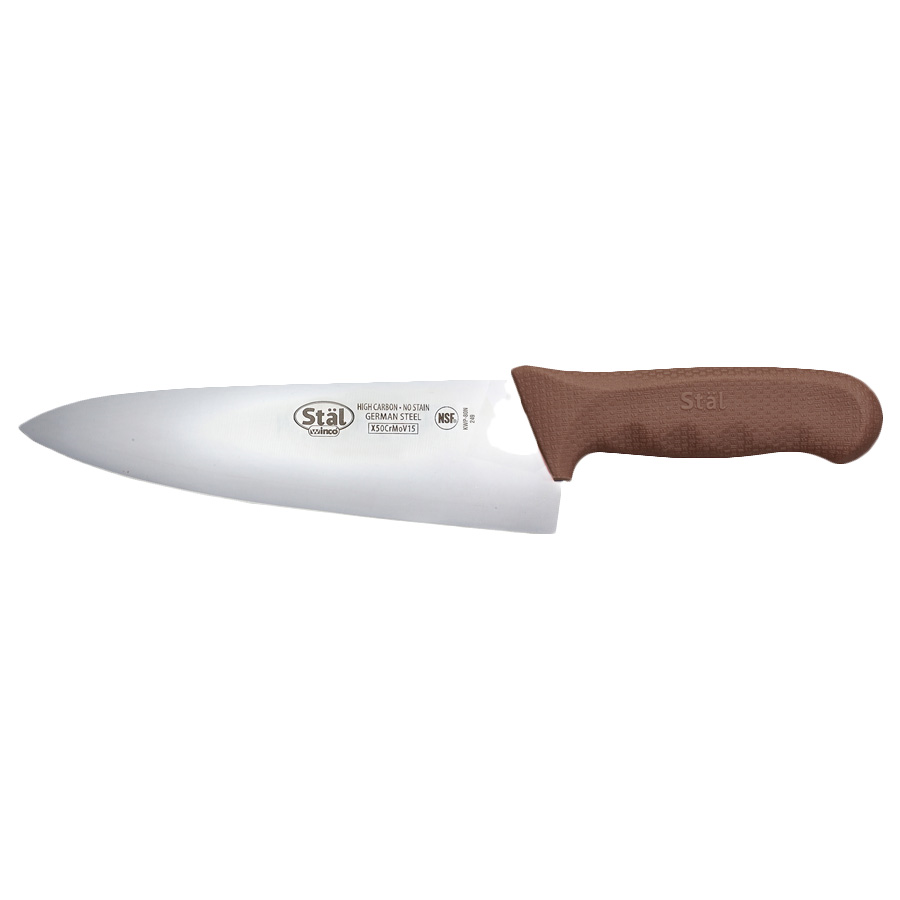 WINCO STAL 8&quot; CHEF&#39;S KNIFE,  BROWN
