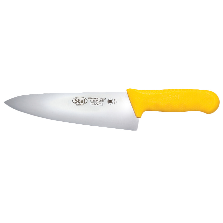 WINCO STAL 8&quot; CHEF&#39;S KNIFE,  YELLOW