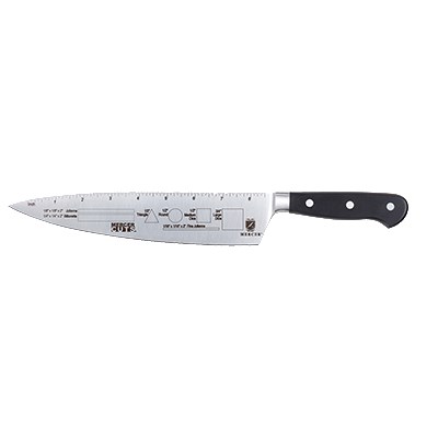 MERCER 9&quot; FORGED COMPETITION KNIFE WITH MEASUREMENTS, BLACK