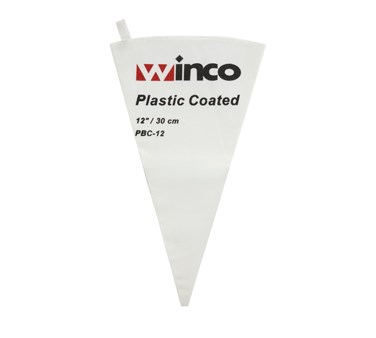 WINCO 12&quot; PASTRY BAG, COTTON OUTSIDE, PLASTIC COATED INSIDE