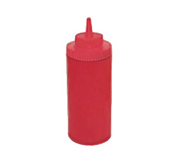 WINCO 16 OZ WIDE MOUTH SQUEEZE BOTTLE, RED, 6 PK