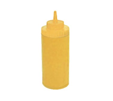 WINCO 16 OZ WIDE MOUTH SQUEEZE BOTTLE, YELLOW, 6 PK