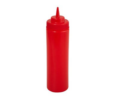WINCO 24 OZ WIDE MOUTH SQUEEZE BOTTLE, RED, 6 PK
