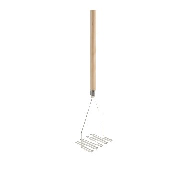 WINCO SQUARE POTATO MASHER
WITH 24&quot; WOOD HANDLE