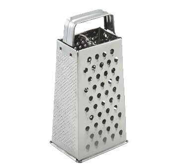 WINCO 4&quot; X 3&quot; X 9&quot; TAPERED GRATER WITH HANDLE, S/S