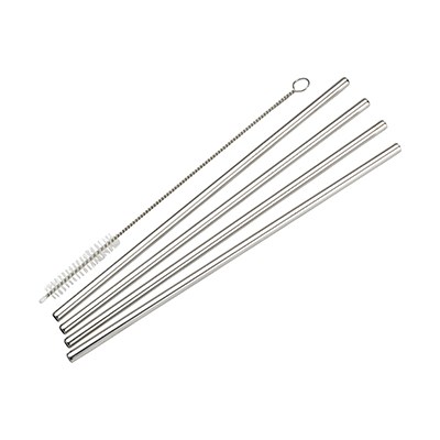 WINCO DRINKING STRAWS, STRAIGHT S/S, INCLUDES 4