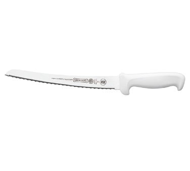 MUNDIAL 10&quot; CURVED SERRATED BREAD KNIFE, WHITE