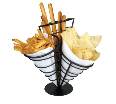 WINCO 5-1/8&quot; X 10-3/4&quot; FRENCH FRY SERVING BASKET, 3 CONES