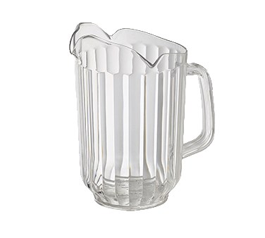 WINCO 60 OZ WATER PITCHER, 3-SPOUT, POLY, CLEAR