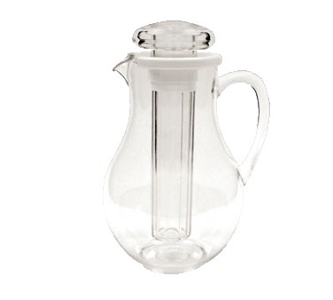 WINCO 64 OZ WATER PITCHER WITH ICE CORE, POLY, CLEAR