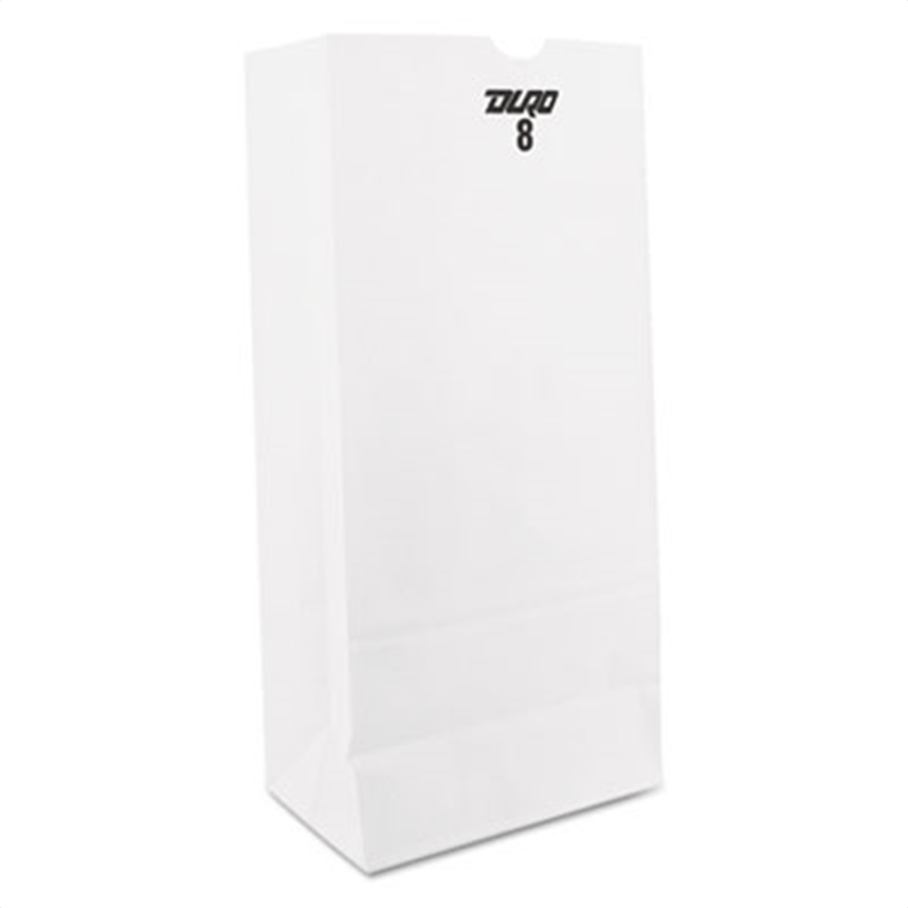 9065 DURO LUNCH BAG, 8#,  WHITE,500/CS